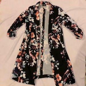 Flowered long blazer